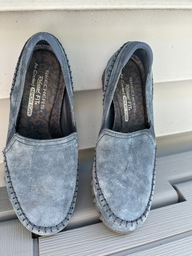 Skechers blue suede relaxed - skechers,